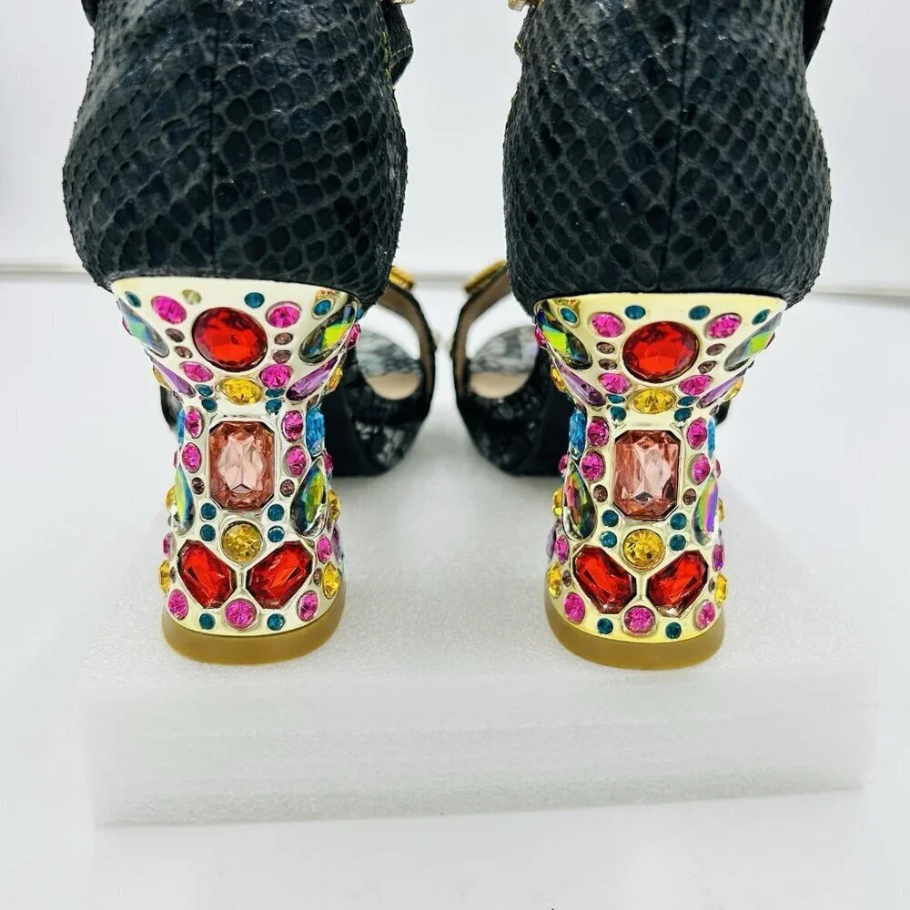 L'ARTISTE SPRING STEP Jewell Sz US 5.5-6 EUR36 Embellished Heel Platform Sandals